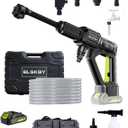 Portable Cordless Pressure Washer with Faucet Adapter - 2 Pack Batteries 950PSI Cordless Power Washer Battery Operated with 6-in-1 Nozzle, Foam Cannon for Home & Garden