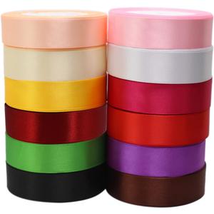 Colored Satin Ribbon 1 Inch - 300 yards Variety Colors - Wide Single Face Polyester Satin Ribbon for Gift Wrapping, Crafts, Hair Bows, Wedding Decorations, Bow Making & Valentine's Day Flower Bouquets