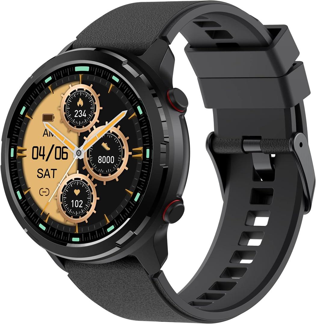 SKG Smart Watch,Rugged Outdoor Watch with GPS, Fitness Tracker with Heart Rate, SpO2, Sleep Monitor, IP68 Waterproof, Multi-Sports, 3-Axis Compass,Blood Oxygen,''1.32''Screen Android iOS,Gift,V9C