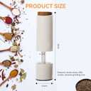 Electric Salt and Pepper Grinder, Pepper Grinder Set 2pcs, Wheat Straw Eco-friendly Material Automatic Pepper Salt Grinder, Adjustable Roughness, One Hand Operation