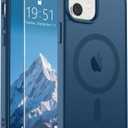SUPFINE Magnetic for iPhone 12 Mini Case & iPhone 13 Mini Case (Compatible with MagSafe) (Military Grade Drop Protection) Slim Translucent Matte Shockproof Phone Cover,Deep Blue