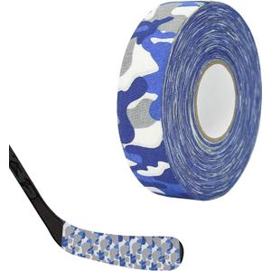Worutuk Grip Tape Hockey Tape Sticks Anti-Slip Waterproof Blue Camouflage Wrapper Easy to Stretch and Tear for Ice Hockey, Skiing, 1 Pack