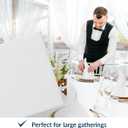 PAW - 50 Pieces White Linen-Feel Paper Napkins 16" x 16", Unicolor Disposable Cloth-Like Napkins, Bathroom Towels, Dinner Napkins for Birthday, Wedding, Party