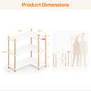 LUSHF L-Shaped Open Corner Bookshelf - 3-Tier Freestanding Bookcase, White