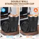MOMSIV 12oz Travel Coffee Mug, Insulated Coffee Cup with Leakproof Lid | 6-Hour Heat Retention, 360Leak proof, Vacuum Stainless Steel Double Walled, BPA-free, Reusable And To Go Coffee Mug