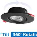 DGC 4-inch Black Selectable Canless Adjustable Gimbal LED Recessed Downlight (DGC43120SRDBK)