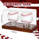 Weysat Baseball Display Case 2 in 1 Clear Cube Baseball Holder with Wood Base Clear Acrylic Memorabilia Showcase Box Autograph Ball Protector for Sport Fan Souvenir, UV Protection