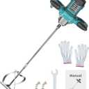 Cement Mixer, 2500W Handheld Electric Concrete Mixer, Portable Mortar Mixer with 6 Adjustable Speed, 110V Mud Mixer for Mixing Mud, Cement, Mortar, Paint, Fodder