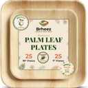brheez Bamboo Plates Disposable Palm Leaf Plates | 10 inch bamboo dinner plates | Eco Compostable Biodegradable Plates | 10&7 Inch (50 pc)