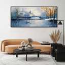 yiijeah Large Picture for Living Room - 70x31 Frames for Home Decorations Abstract Canvas Wall Art Blue and White Extra Large Artwork for Bedroom Office Decoration