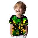 Gukefun Kids Jamaican Shirt Kid Novelty Boy Short Sleeve Flag Football Shirt Top Jamaican Outfits for Girl Soccer Jersey, 110