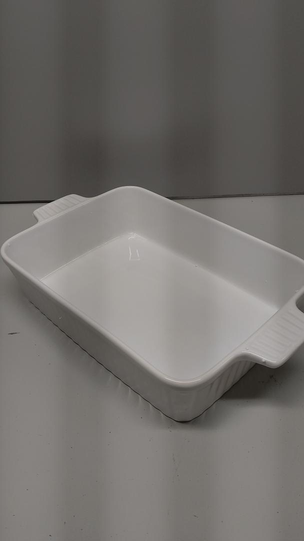 MALACASA 4.4 QT Baking Dish, 9x13 Large Casserole Dish for Oven, Ceramic Baking Pan, Rectangular Lasagna Pan Deep with Handles for Baking, Durable Microwave Oven Safe, Wedding Gift,White, Series BAKEBAKE