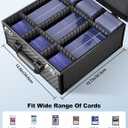 Graded Card Storage Box for PSA with TSA Lock, Aluminum Alloy Trading Card Case with Display Window, Slab Case with 8 Dividers for CGS, BGS, Top Loaders and Sports Cards (Carbon Fiber)