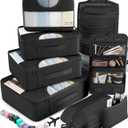 Veken 8 Set Packing Cubes for Travel Essentials, Suitcase Organizer Bags in 4 Sizes, Carry-On Luggage Accessories with Laundry & Toiletry Bag, Airplane Must-Have, Road Trip & Camp Gifts for Men (Black)