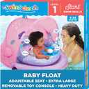 SwimSchool Infant Baby Pool Floats, Free Swimming, Super Buoyant  Ages 6-24 Months  Multiple Colors/Styles  Adjustable Canopies and Seats, Splash & Play Baby Floaties (Pink)
