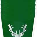 2 x Santa Barbara Design Studio Holiday 8-Count Plastic Frost Beverage Cups, 16 Fluid Ounces, Blitzen Reindeer