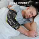 Copper Elbow Brace for Tendonitis and Tennis Elbow, 3D Knit Elbow Compression Sleeve with Adjustable Strap for Arthritis, Golfers, Bursitis, Elbow Pain Relief, Weightlifting, Fit for Men & Women (Black, Medium)