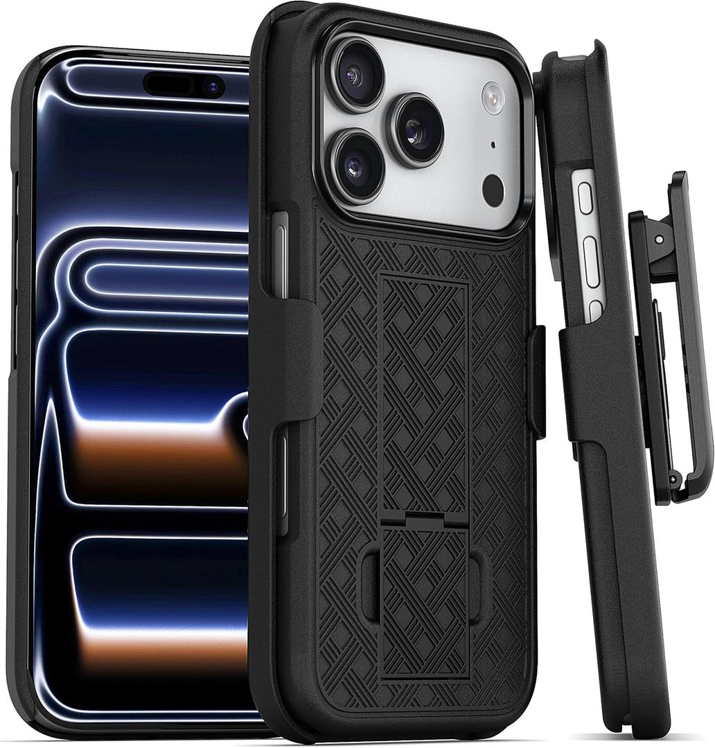 MOTIVE for iPhone 17 Pro Holster Case, Belt Clip Case for iPhone 17 Pro, Shell Holster Combo i Phone 17 Pro, Slim Rugged Drop Shockproof Protective Cover with Kickstand (6.3") | Ranger v1 Series
