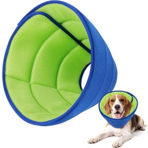Upgrade Soft Dog Cone Collar, Dog Cone Alternative to Stop Licking After Surgery, Adjustable Comfy Cones for Dogs, Light-Weight Mesh Fabric Elizabethan Collars (S)