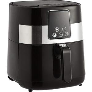 Amazon Basics 3.2 Quart 6-In-1 Air Fryer (Fry, Crisp, Roast, Bake, Reheat, Dehydrate), Non-Stick, with Timer, Auto Shut-Off, Digital Touch Screen, 180-400F, 1400W, Black/Silver