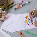 60 Sets Blank Colored Paper Cards with Envelopes Set 5 x 7 Inch Foldable Blank Colored Papre Postcards and Envelopes 140lb/300 GSM Cotton Watercolro Paper Cards for Painting or Card Making