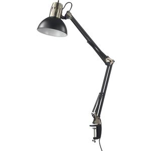 GLOBE Electric 62000009 32" Multi-Joint Desk Lamp with Metal Clamp, Matte Black, Antique Brass Accents, On/Off Rotary Switch on Shade, Partially Adjustable Swing Arm, Home Dcor, Office Accessory (33.13 inches)