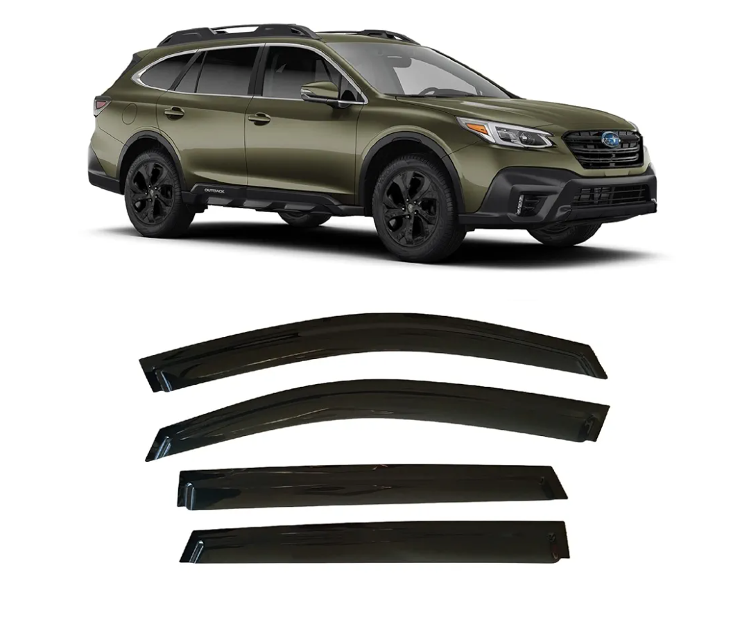 2020-2025 Tape-On Side Window Visor Deflectors Rain Guards for Subaru Outback Premium Limited Touring Dark Tinted Protectors 2021 2022 2023 2024