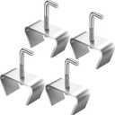 4 Pcs 1-1/4'' Bed Frame Rail Clamp Heavy Duty Zinc Plated Bed Frame Brackets for Connecting Metal Hardware Sections Together Ideal for Home, Hotel, and Commercial Use
