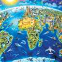 1000 Piece World Landmarks Map Puzzle Paper Jigsaw Puzzle for Adults School Supplies World Map Puzzle 1000 Pieces Puzzles for Adults, Puzzles for Senior Teens 1000 Pieces Jigsaw Puzzles