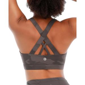 RUNNING GIRL Sports Bras for Women,Padded Strappy Sports Bras Criss-Cross Back Medium Support Sports Bras with Removable Cups (X-Large, A-camouflage Black)