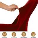 ManMengJi Spandex Chair Covers, 12 PCS Folding Chair Covers, Universal Fitted Chair Slipcovers for Wedding, Party, Banquet, Holidays, Celebration (Drak Red)