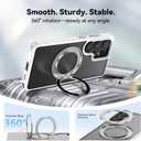 VUM Galaxy S26 Ultra Case 6.3", MagSafe Supported, Full Camera Protection, Built-in Magnetic Ring, 360 Rotatable Magnetic Stand, Military Grade Shockproof, Semi-Transparent Matte, White