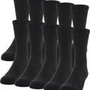 Gildan Men's Active Cotton Crew Socks, 10-Pairs, Black, Shoe Size: 6-12