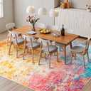 Rugflix 5x7 Area Rugs for Living Room, Washable Colorful Rainbow Rug Stain-Resistant Low Pile, Large Carpet Non-Slip for Kids Girls Room Nursery Bedroom Home Office