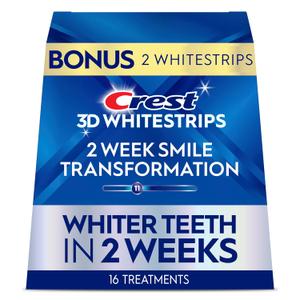 Crest 3D Whitestrips Glamorous White, 3D White, Teeth Whitening Strip Kit, 32 Strips (16 Count Pack) - Crest Teeth Whitening Strips, Teeth Whitening Kit 