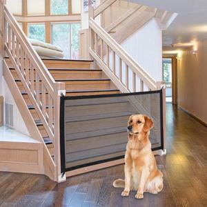 Foldable Mesh Dog Gate Indoor No Drill Pet Gates Portable Puppy Guard Isolation Fence Pet Screen Door for Doorways, Stairs, Hallways 71" x 31.5" 4 Hooks