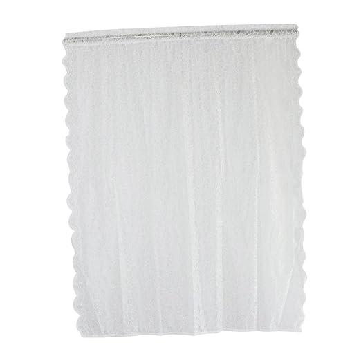 White Lace Sheer Curtain 2 Panels 64x50cm