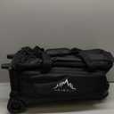 Double Roller 2 Ball Bowling Bag with Separate Shoe Compartment for Bowling Shoes (Up To US Mens Size 15) and Oversized Accessory Pocket, Retractable Handle - Extends to 40" (Black)