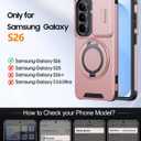 JAME for Samsung Galaxy S26 Case, Ring Holder Stand Kickstand, Slide Camera Cover with Screen Protector, Dual-Layer Shockproof Protective, Magnetic Accessory Friendly Galaxy S26 Phone Case, Pink