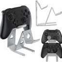 ASIEIT 2Packs Controller Holder, 2 Tier Universal Aluminum Display Stand for Desk Game Enthusiasts Gift Stand Compatible with Series XS, Elite 2, PS5, PS3, Switch Pro and Almost All Controller, Silver