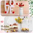 Mimorou 8 Pcs 7.48 Inch Wedding Vases for Centerpieces Mason Jars with Twine Bow Galvanized Metal Flower Vase Rustic Vintage Farmhouse Tin Bucket for Wedding Home Table (White)
