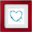 6x6 Picture Frames Red Wood, 4x4 Picture Frame with Mat, Square Solid Wood Frames, 2 panels (1 glass, 1 plexiglass), The Table, The Wall.