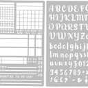 3 x Planner Stencils Templates,Reusable Metal Stencils for Journaling,Habit Tracker Calendars, Bookmark, Planning, Lines,Tiny Letters, Small Number (Alphabet)