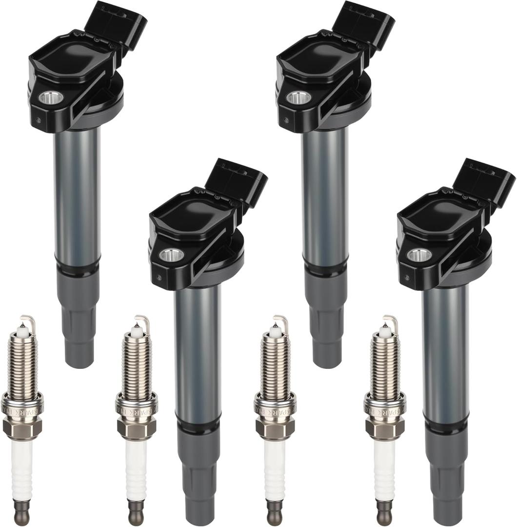 Ignition Coil Pack UF596 & Double Iridium Spark Plug 2009 2010 2011 for Toyota Corolla Matrix Prius 2012 2013 2014 2015 2017 for Lexus Scion IM XD for Pontiac Vibe 1.8L L4 UF619 90919-02258