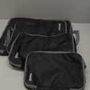 BAGAIL 4 SetCompression Packing Cubes Travel Accessories Expandable Packing Organizers (Cloth Pattern, 4-Black)