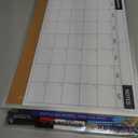 Monthly Calendar Dry Erase Board for Wall, 17"x13" Double-Sided Magnetic Calendar White Board with Cork, Silver Aluminum Alloy Frame Hanging Small Whiteboard for Office, Home, School