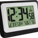 La Crosse Technology W88631 Digital Atomic Black Wall Clock with Temperature