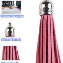 MSCFTFB 100 Pieces 1.5inch Mini Tassels Faux Suede Mala Tassel Kit for Earring Necklace Jewelry Making Garland Keychain Dreamcatcher Charms DIY Crafts (Watermelon)