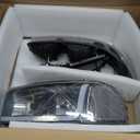 LED DRL Headlights Assembly Compatible with 1999-2007 GMC Sierra/2000-2006 Yukon XL 1500 2500 No Denali Models Replacements Clear Reflector Black Housing
