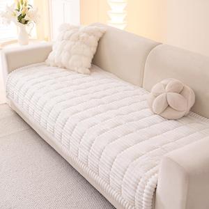 Awjcsv Couch Cover for Dogs Washable, Fuzzy Pet Couch Covers for 3 Cushion Sofa Pet Friendly, Non Slip Sofa Cover (White, 35" x 82.7"/90 x 210cm)